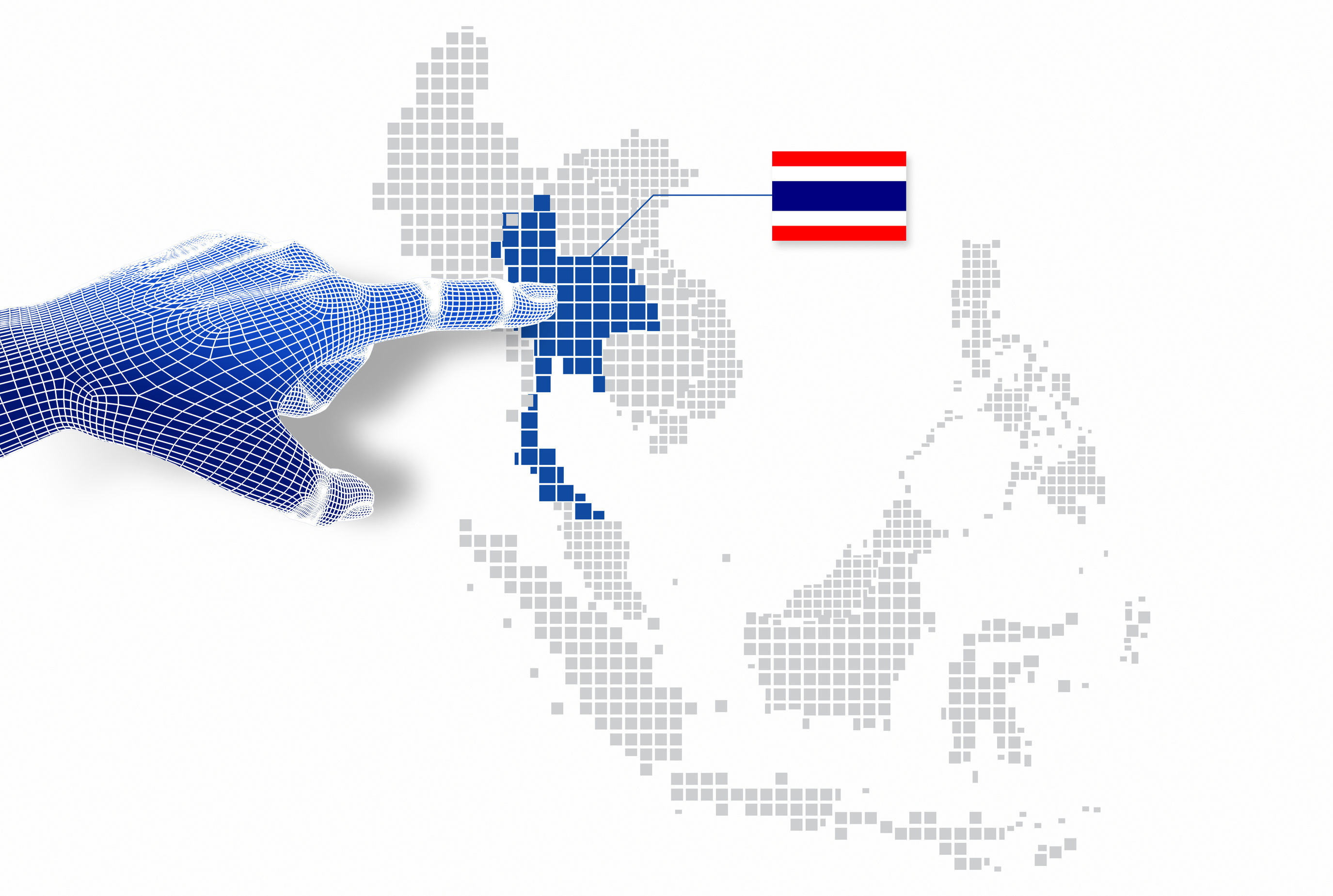 display Thailand map and flag.